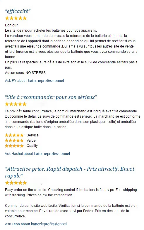 examen de batterieprofessionnel